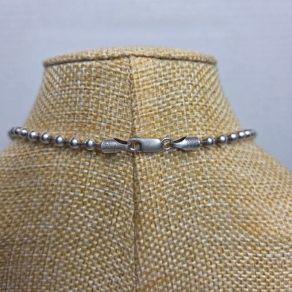 Sterling Silver Signed AZ Mother of Pearl Necklace 925 Italy - Picture 10 of 10